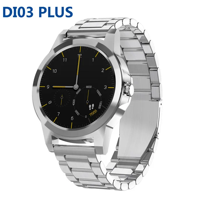 Умные часы Diggro DI03/DI03 PLUS, Bluetooth 4,0, IP67, водонепроницаемые, MTK2502, пульсометр, вызов, SMS, напоминание, шагомер, для Android IOS - Цвет: silver steel