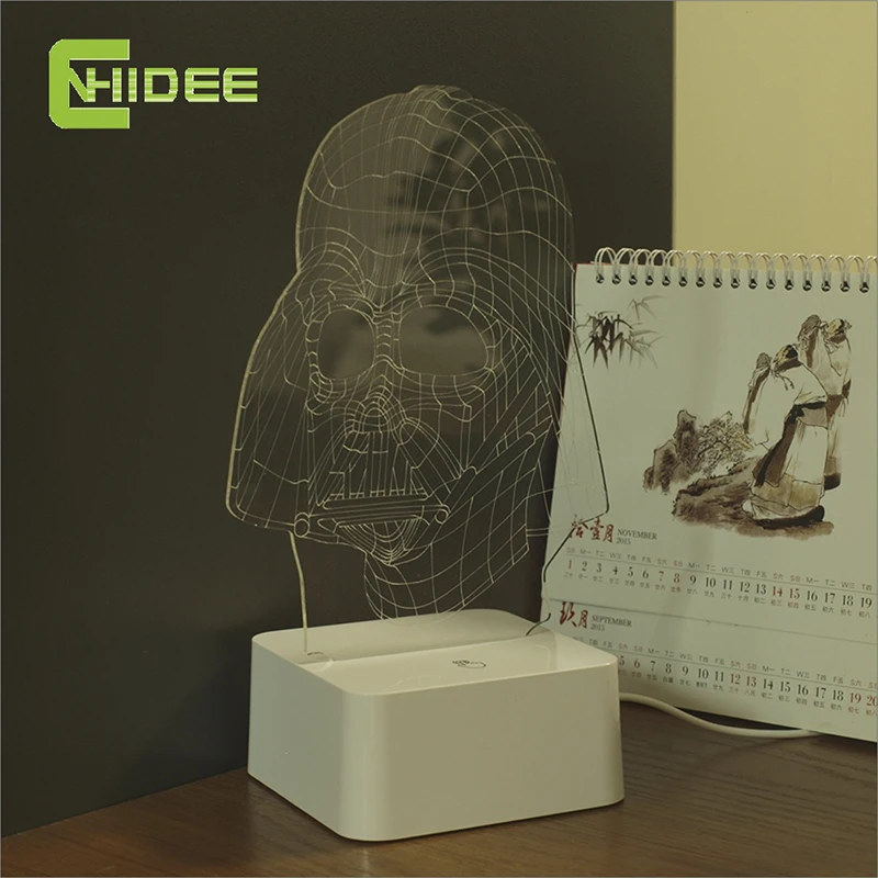 Cnhidee Новинка USB Рождество Lampara Дарт Вейдер Ночные светильники 3D LED Настольная