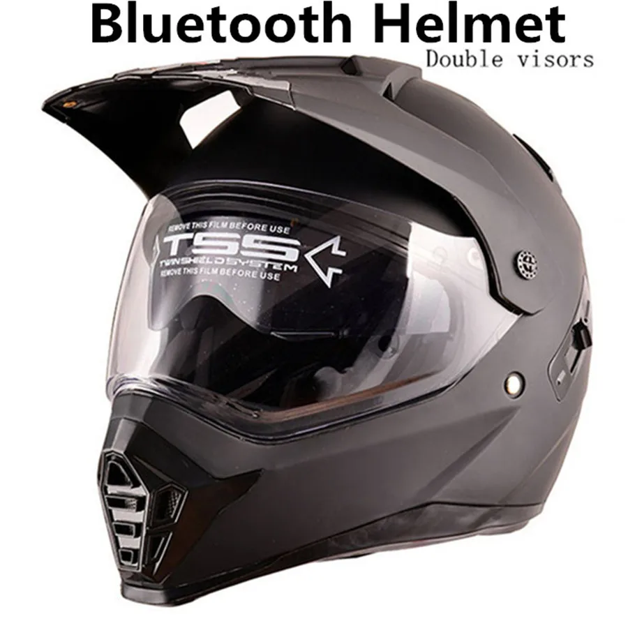 

Helmet Headset Bluetooth Motorcycle Intercom Motorbike Riders Communication Kit double lens for knight good