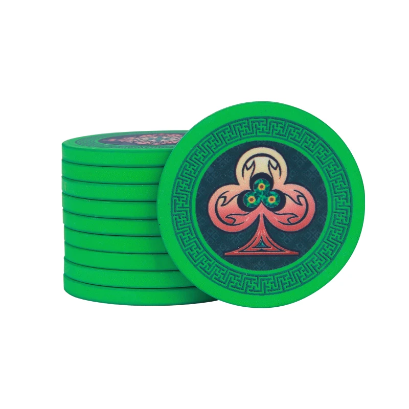 100PCS Poker Flower Ceramic Chips Set 39*3mm 10g Double-side | Спорт и развлечения