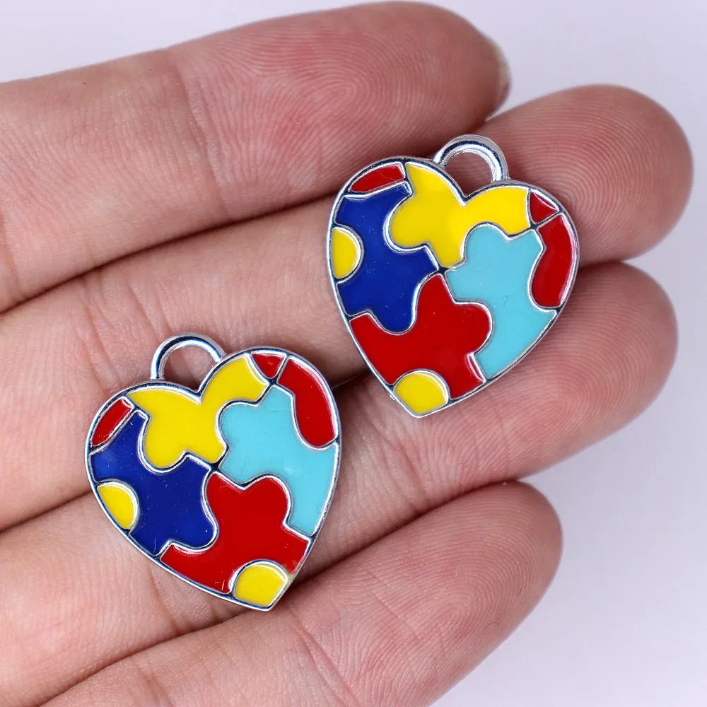 Экологичные металлические изделия из сплава эмалевые цветные кусочки пазлы в