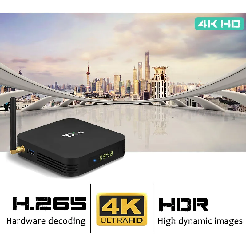ТВ приставка 5 шт. TX6 Android 9 Allwinner H6 4 Гб DDR3 32 ГБ/64 EMMC 2 ГГц WiFi BT4.1 опциональная