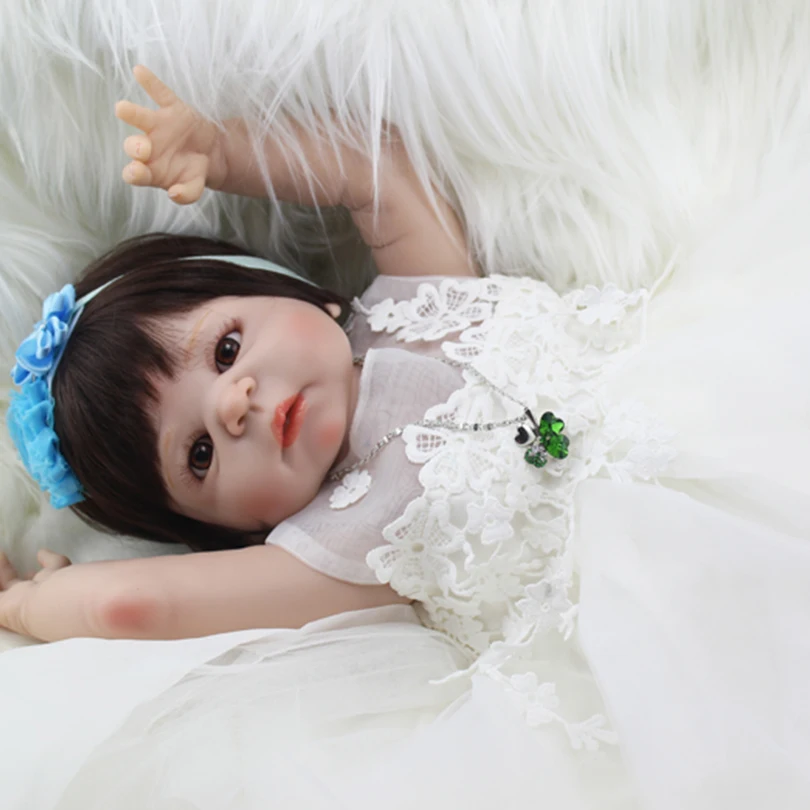 

55cm Full Silicone Reborn Baby Dolls Toy Princess Toddler Babies Alive Victoria Doll Girl Bonecas Child Gift Play House Toy