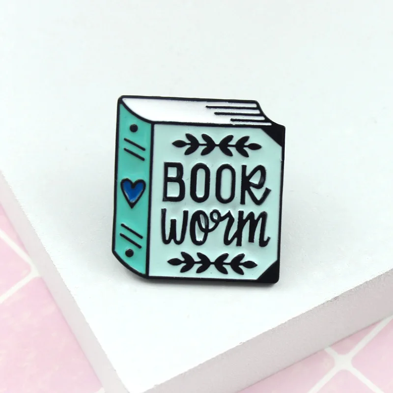 Новая Мода креативная книга стиль эмаль броши книга червь сердце книжный червь литературный Молодежный человек и женщины Подарочная брошка булавки ювелирные изделия