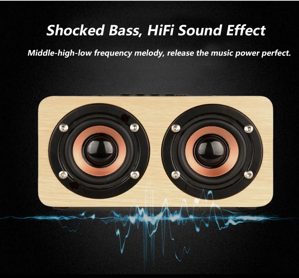 Деревянная Bluetooth Колонка в стиле ретро HIFI беспроводные двойные колонки 3D