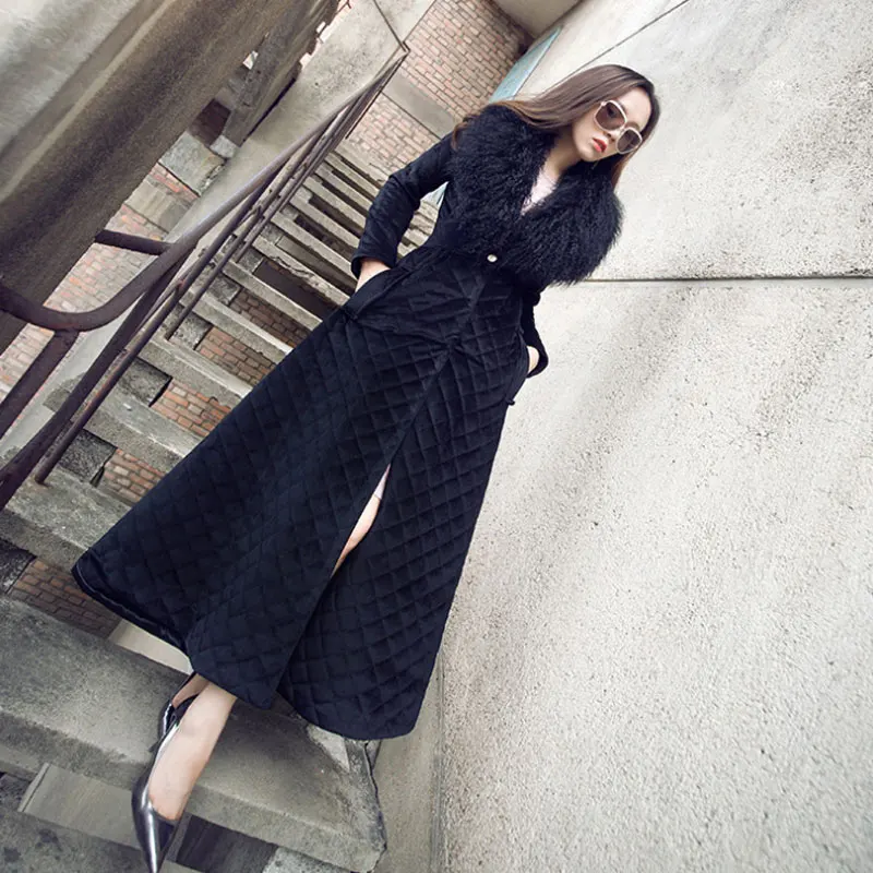 Ropa mujer invierno 2021 европейский стиль элегантный тонкий настоящий большой Монголия