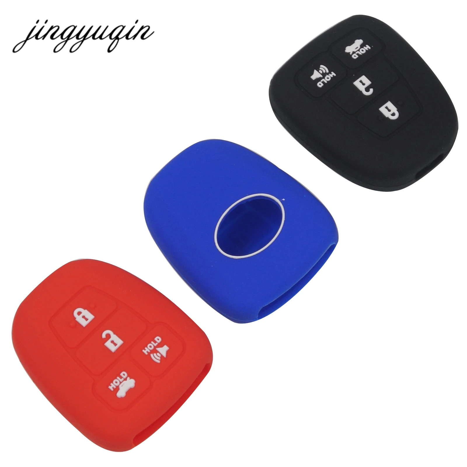 Jingyuqin 30 шт./лот силиконовый чехол для дистанционного ключа подходит 2015 Toyota Camry Rav4