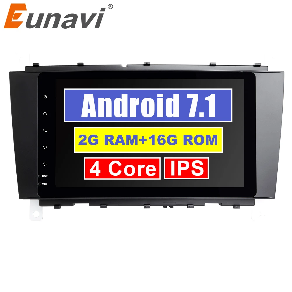 Eunavi 2 Din 9 дюймов Android 7 1 Автомобиль Радио Стерео gps для Mercedes Benz C Class W203 S203 C180 C200 clk