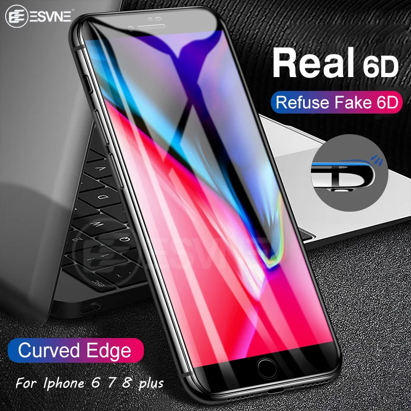 ESVNE 6D защитное стекло на айфон 6 6S 7 plus Screen Protector 8 плюс Полный крышка пленки