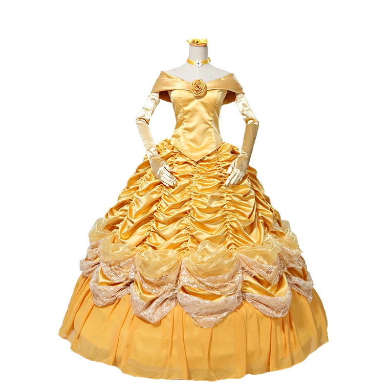 Платье принцессы красавица и чудовище костюм для косплея на хэллоуин взрослых