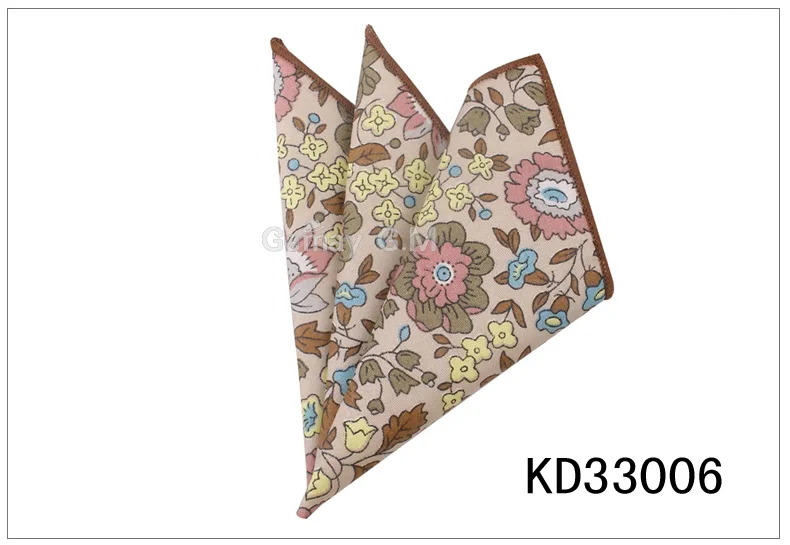 KD33006 Костюмы Карманный квадратный для мужчин женщин мультфильм полотенце для сундуков Hanky носовые платки для джентльменов классический мужской платок цветочный карман полотенце - Цвет: KD33006