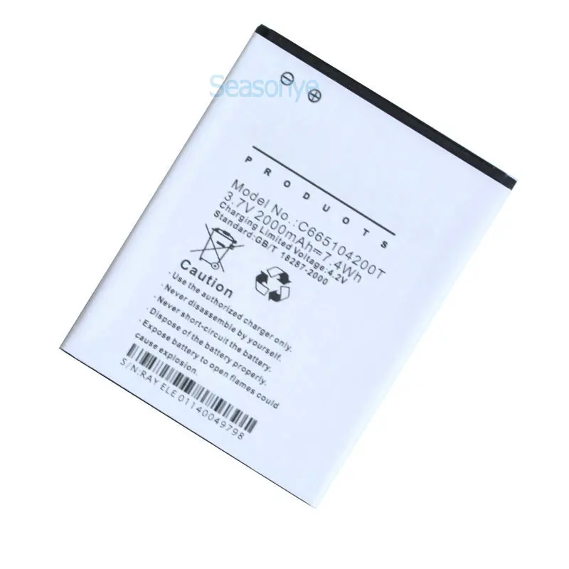Seasonye 2000mAh C665104200T сменный аккумулятор + универсальное зарядное устройство для Blu