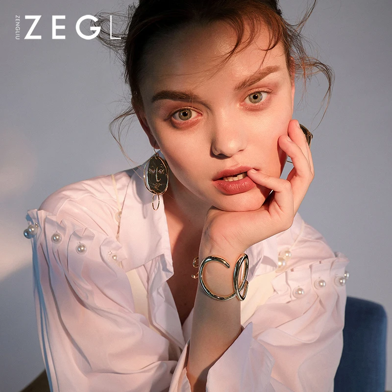 Женский браслет ZEGL Спиральный Браслет простой Открытый ювелирные