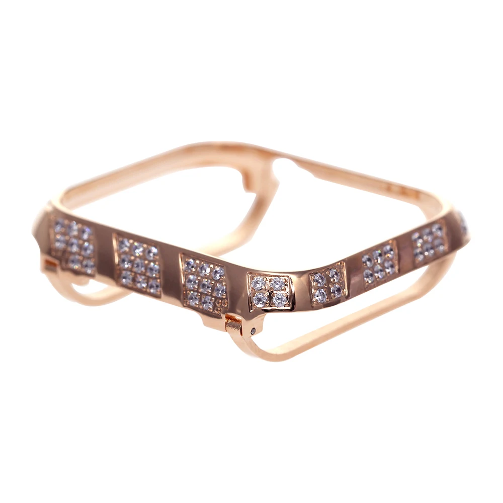 Новинка высокое качество 40 мм ободок инкрустированный Rhinstone Diamond Roes золотой чехол