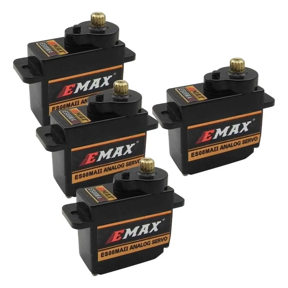 4 шт. 4x EMAX ES08MA II Mini металлическая шестерня аналоговый сервопривод 12 г/2 0 кг/0 сек Mg90S