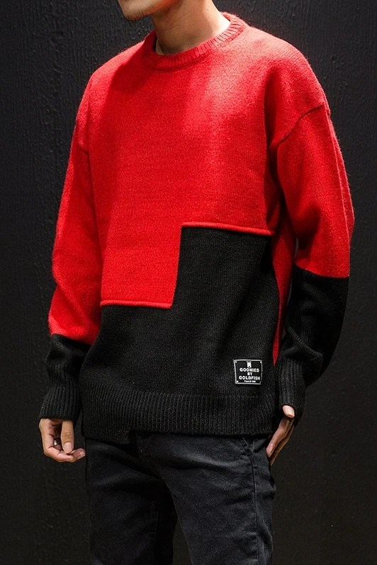 

M-3XL autumn winter christmas sweater men clothes 2021 fashion warm mens sweater for men pullover SA26 patchwork hit color