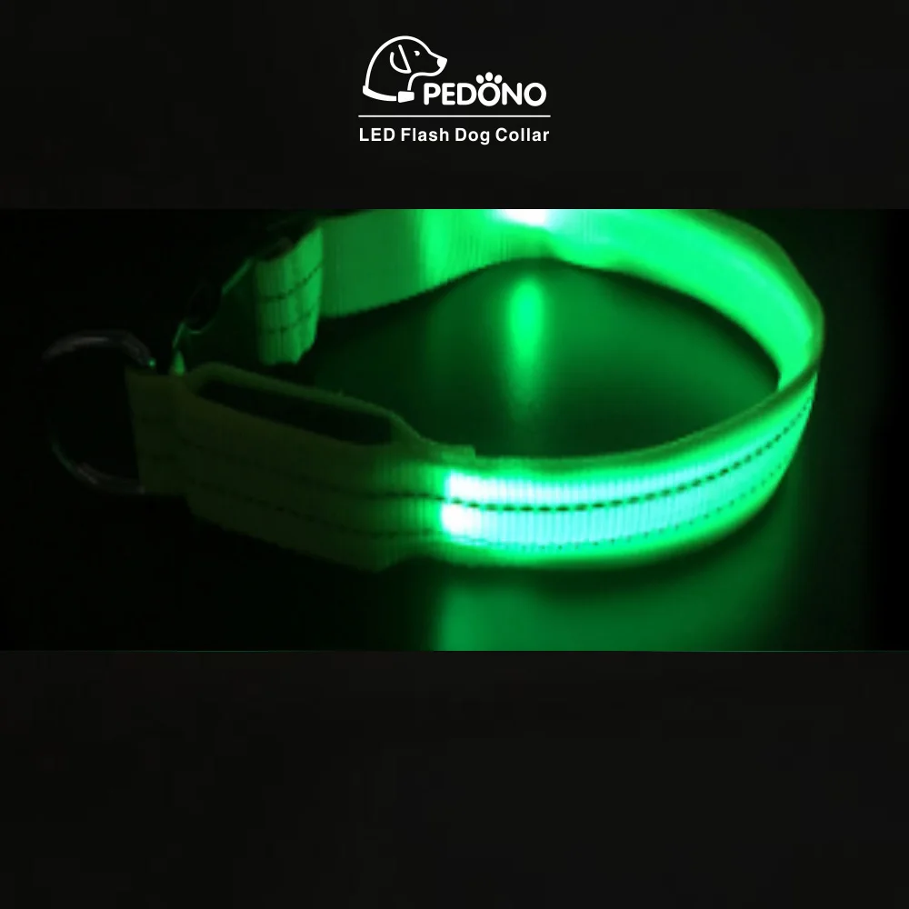 Светодиод для домашних собак светильник ошейник Регулируемый ошейник безопасности для домашних животных Камуфляж стильное мигающее светящееся ожерелье яркий ошейник для домашних животных светящийся ошейник для собак - Цвет: Зеленый