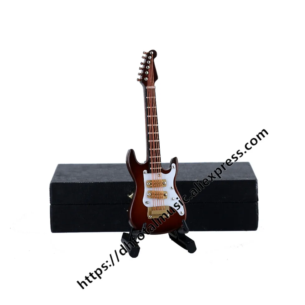 Guitar J-10cm Dh 1/12 Масштаб Кукольный домик Миниатюрный музыкальный инструмент гитара с коробкой для 12го кукольного домика музыкальная комната украшение для экшн-фигурок - Цвет: Guitar J-10cm