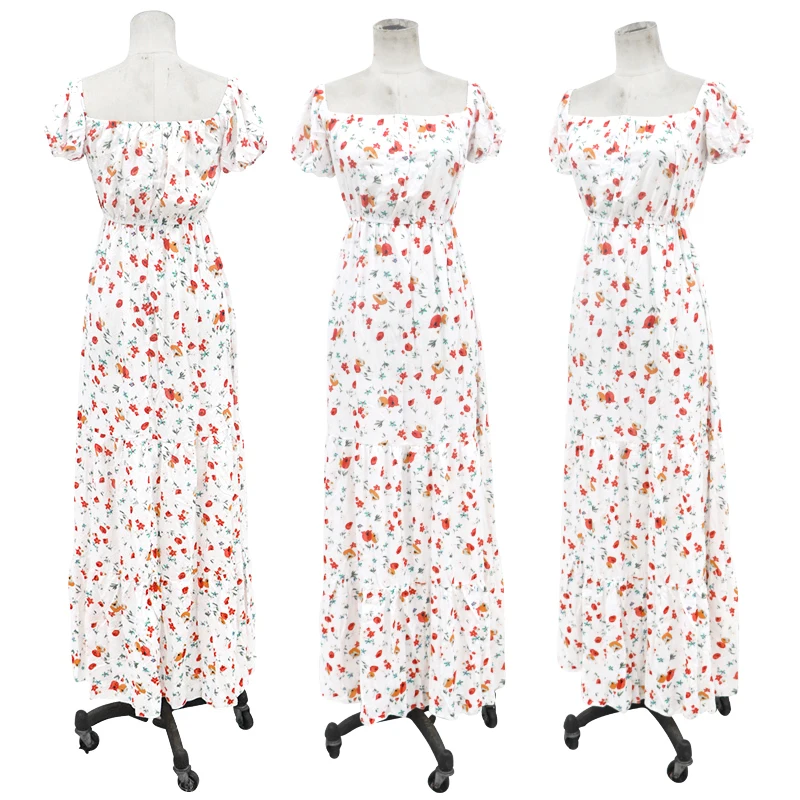 Пляжное платье сарафан женское длинное цветочное Макси Boho летнее повседневное