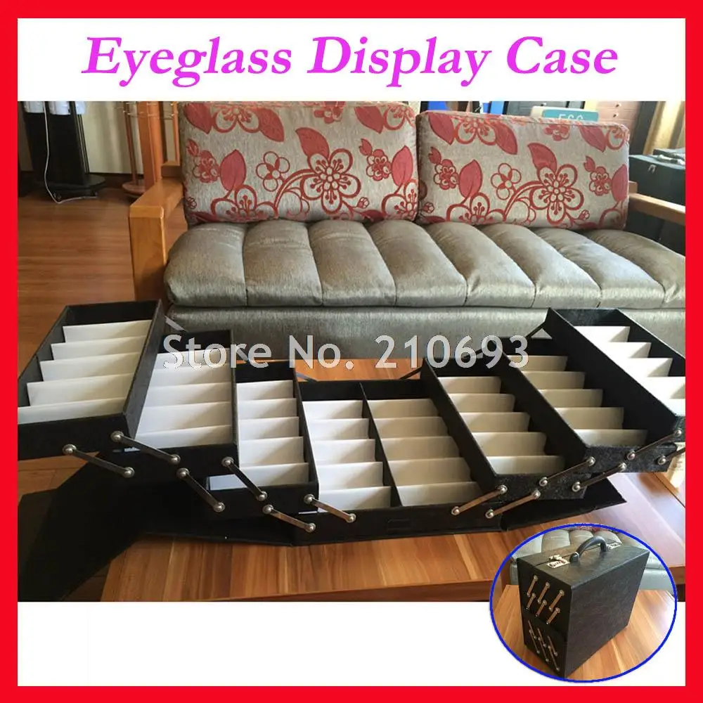 48 Slot Foldable Eyeglass Eyewear Sunglasses Suitcase Display Case Sample Carton Hold 48pcs of glasses 48A 48AT 48B