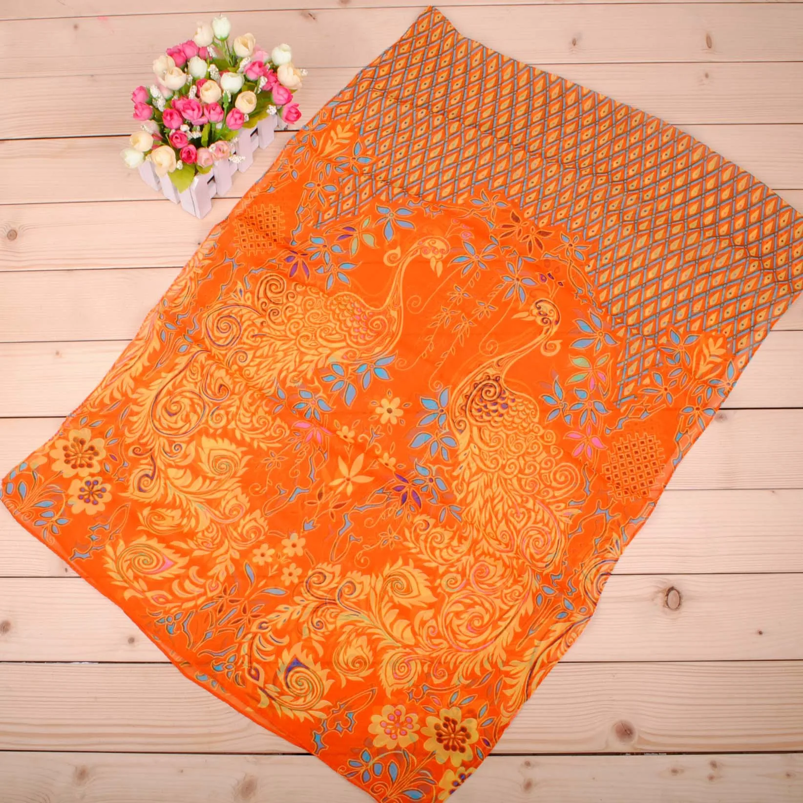 Женский шарф из шелка большой квадратный сатиновый для волос шарфы головы