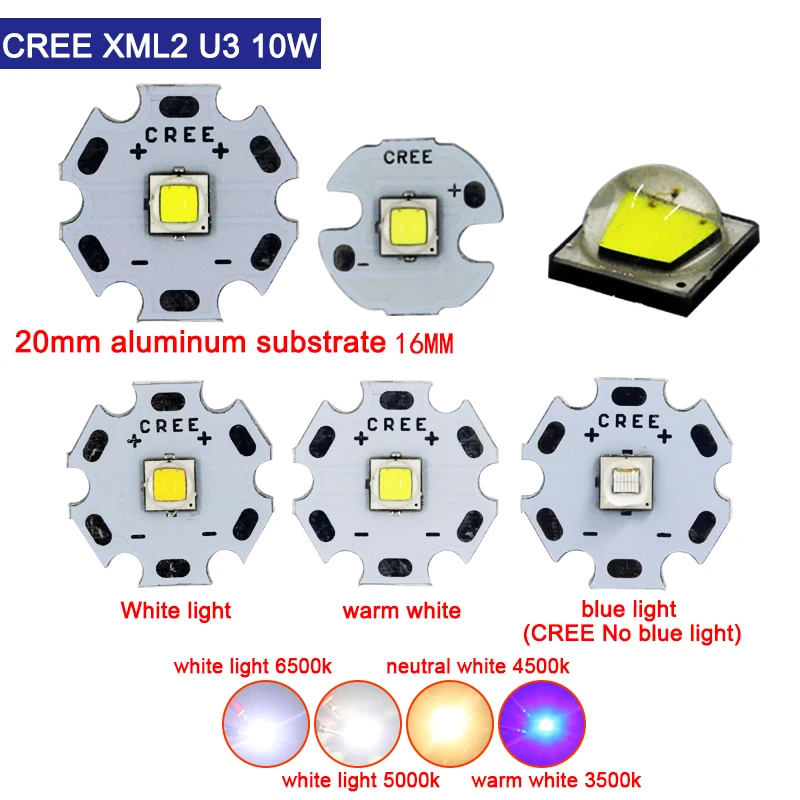 Оригинальный CREE 10 Вт XML T6 / L2 XPE R3 3 Вт/XRE Q5 Вт/XTE R5 5 Вт/XPG2 Вт/Теплый Холодный белый