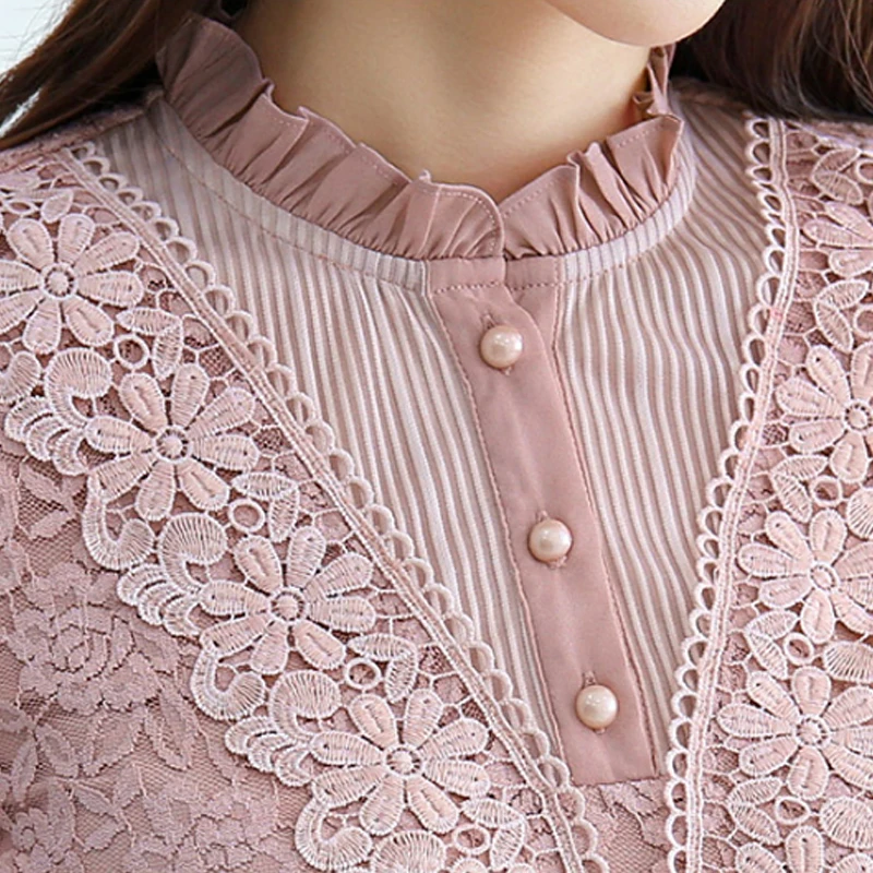 Winter Fall Sweet Office Lady Womens Red Black White Lace Long Sleeve Warm Thick Tees Tops Woman 4xl 5xl Fleece Slim T Shirts | Женская