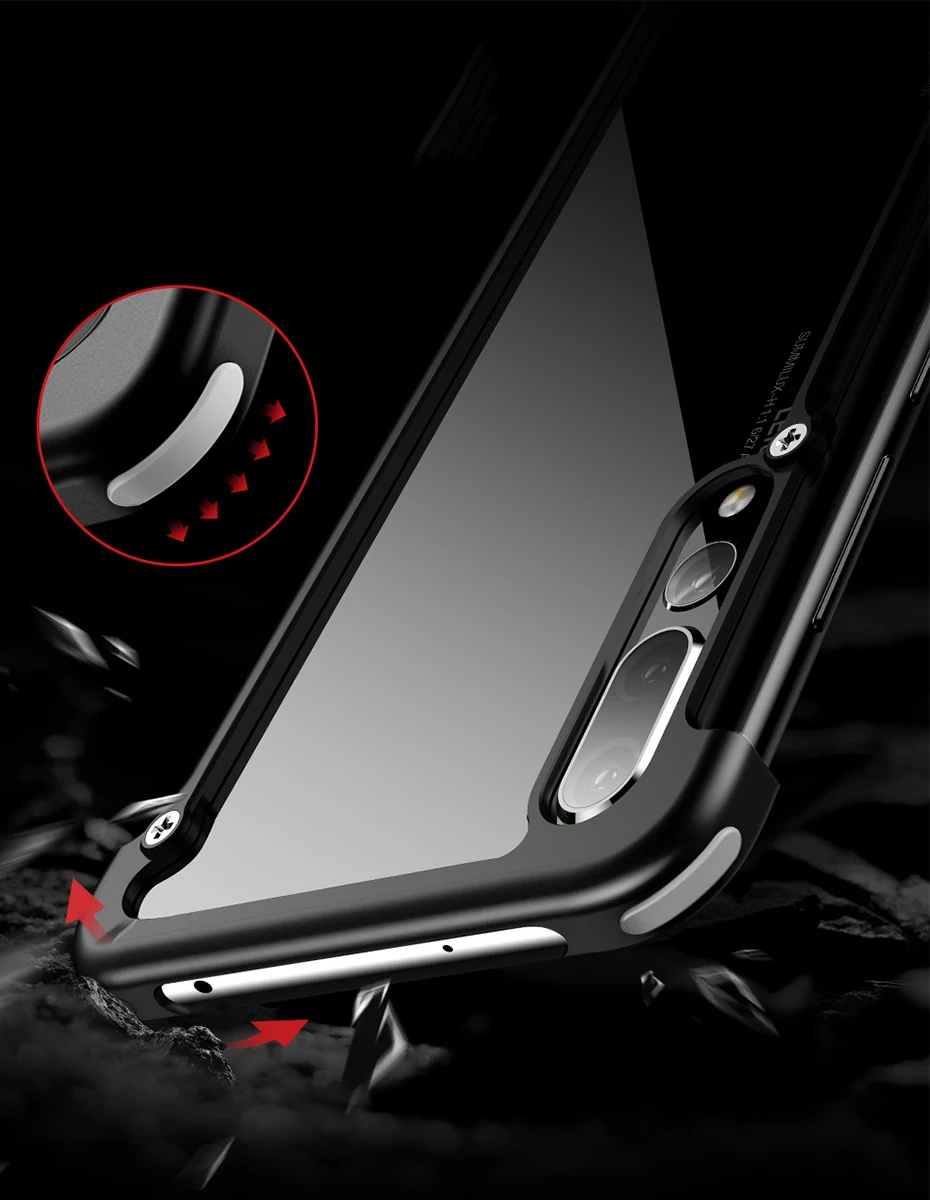 OATSBASF подушка безопасности металлический чехол для huawei p30 чехол 6,1 дюймов Роскошный чехол для huawei p30 Pro Чехол 6,47 дюймов Тонкий металлический бампер чехол