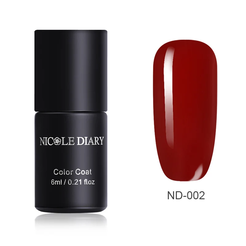 Red ND-002 NICOLE дневник одношаговый лак для ногтей УФ-гель серый красный серия блеск замочить от гель-лака нет необходимости базовое верхнее покрытие ногтей DIY - Цвет: Red ND-002