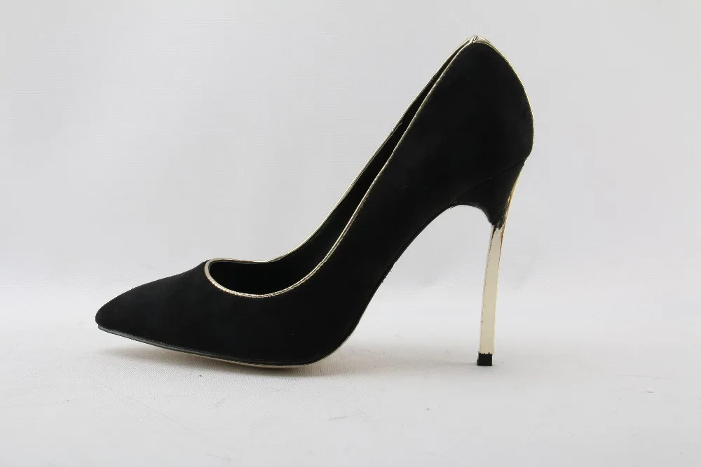 

Moraima Snc escarpins femme 2018 black suede gold decor chaussures femme metal thin heels sexy high heels shoes women stiletto