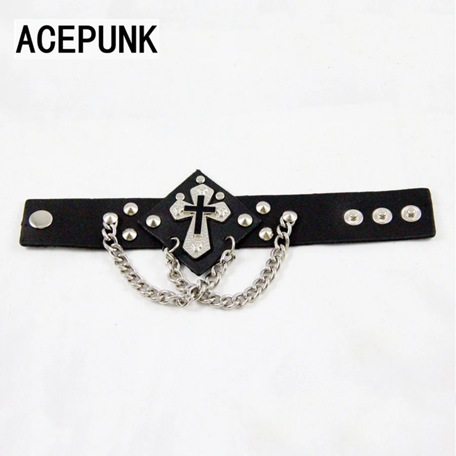 Женский широкий кожаный Браслет манжета с заклепками|Браслеты шармами| |