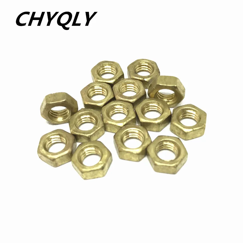 

50pcs M2 M2.5 M3 M4 M5 M6 M8 M10 Copper Hexagon Nuts Screw Nuts Hex Brass Nuts