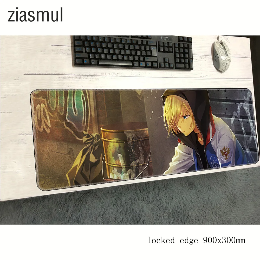 Игровой коврик для мыши yuri на льду 900x300x3 мм игровой высокого качества аксессуары