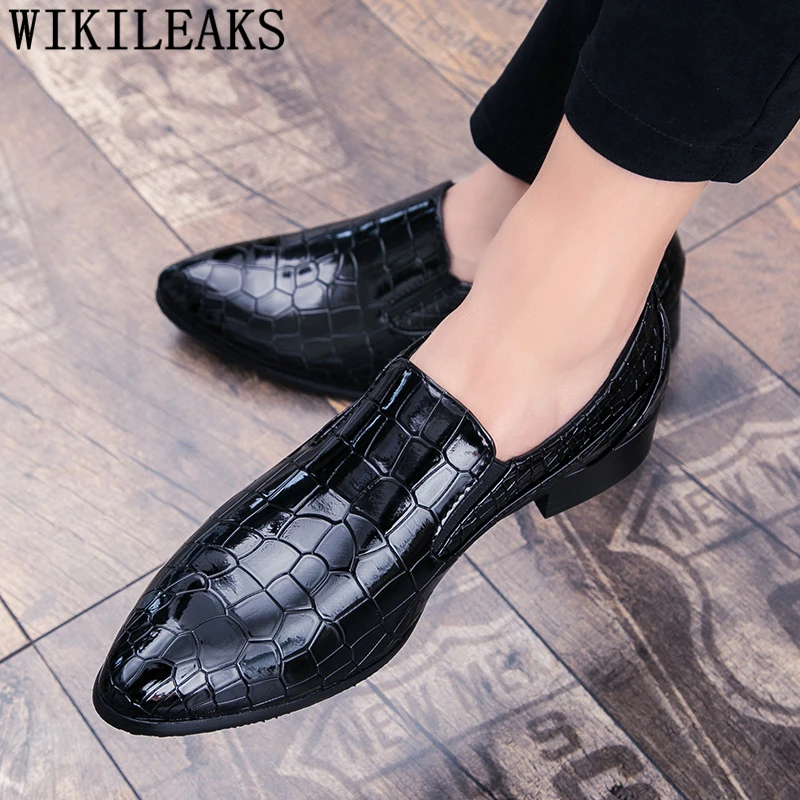 Crocodile Shoes Men Oxford Coiffeur Formal Elegant Italian Brand Dress Classic Sepatu Slip On Pria Ayakkabi | Обувь