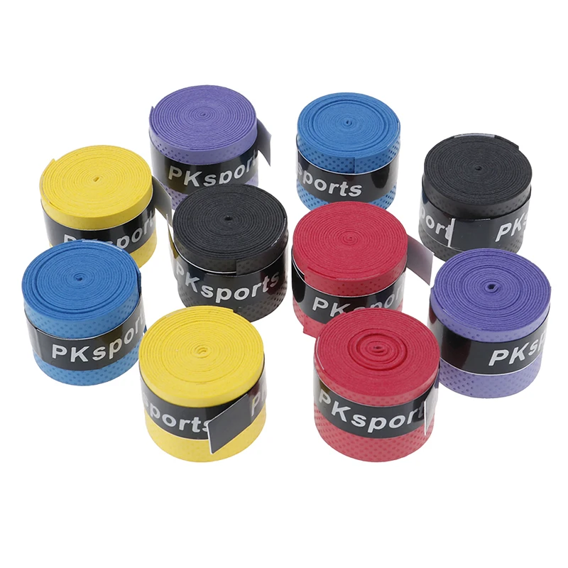

10Pcs/lot Tennis Racket Overgrips Anti-skid Sweat Tape Wraps Badminton Racquet Over Grip Fishing Rod Sweat Band Grip