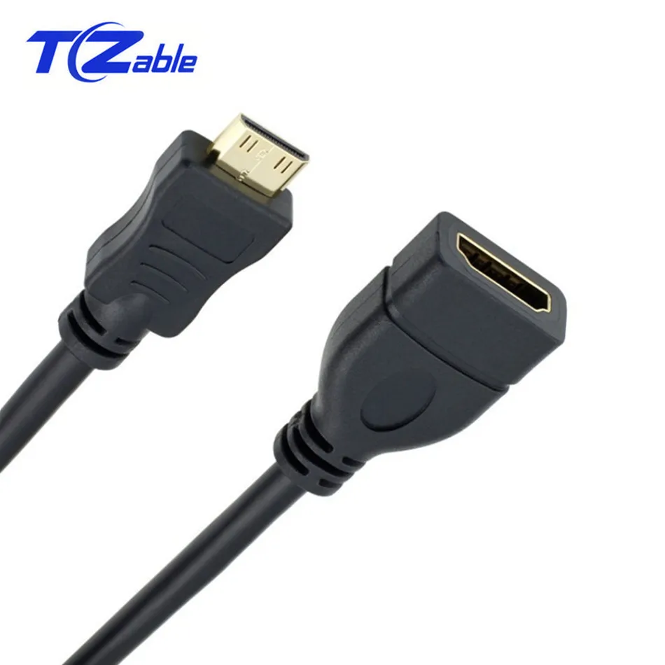 Мини-HDMI к HDMI кабель позолоченный мини-штекер к HDMI Женский адаптер-удлинитель аудио и видео синхронизация