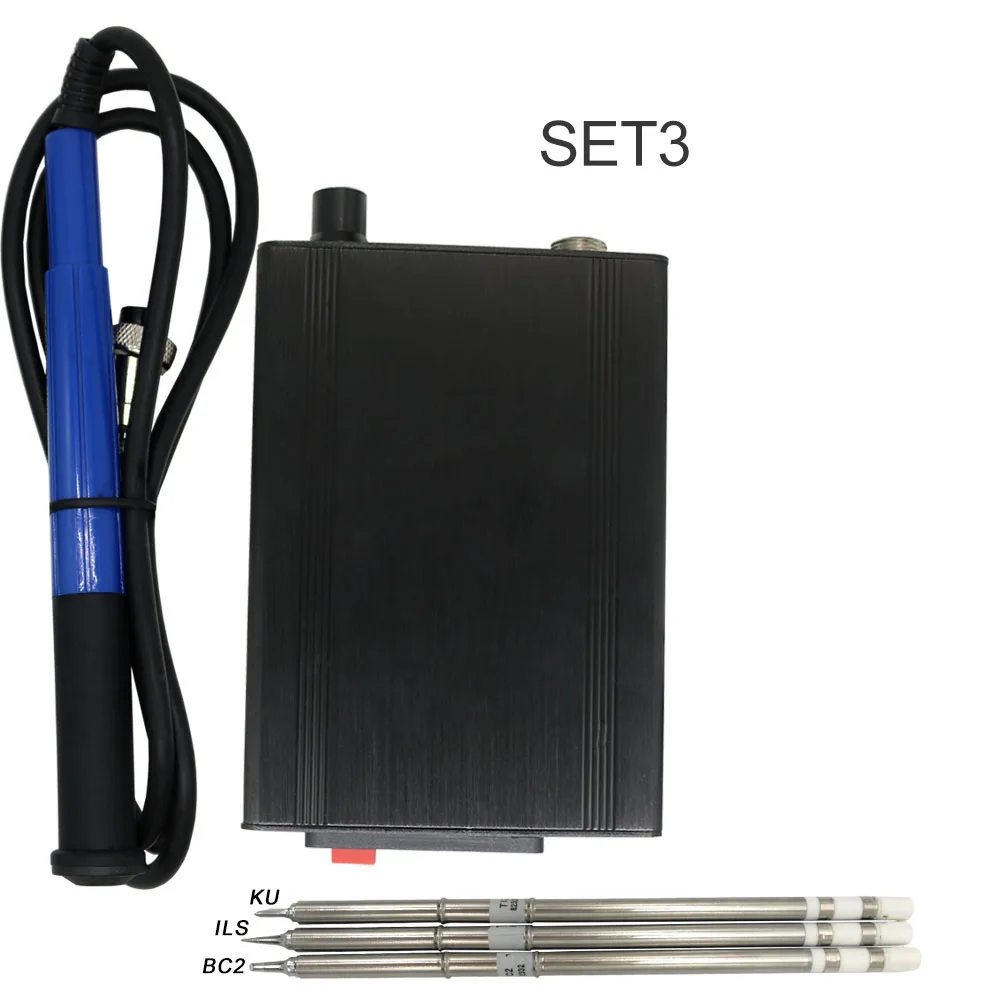 Set 3 STM32 T12 паяльная станция электронный паяльник OLED 1,3 цифровая станция паяльник наконечник сварочный инструмент без разъема питания - Цвет: Set 3