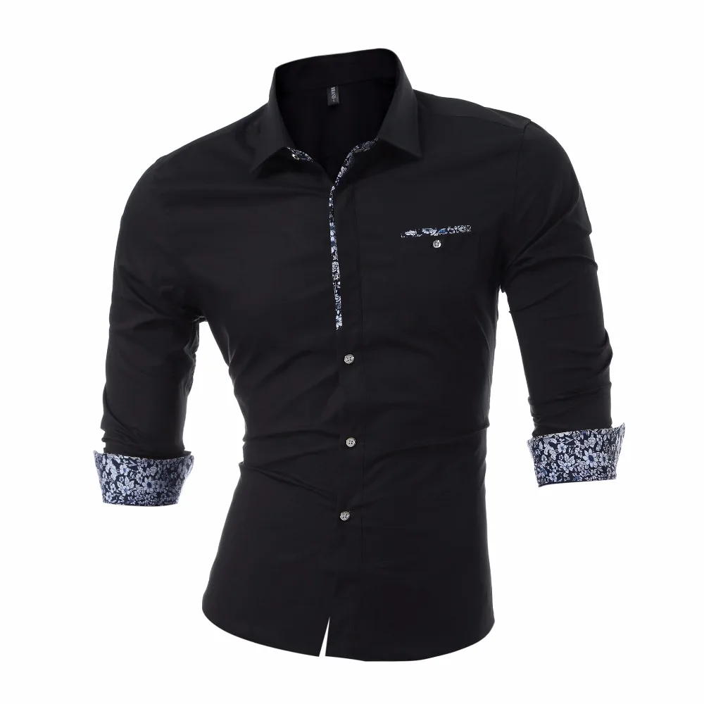 

VISADA JAUNA 2017 New Spring Popular Solid Men Shirt Casual Long Sleeve Turn-down Collar Male High Quality Chemise Homme N1349