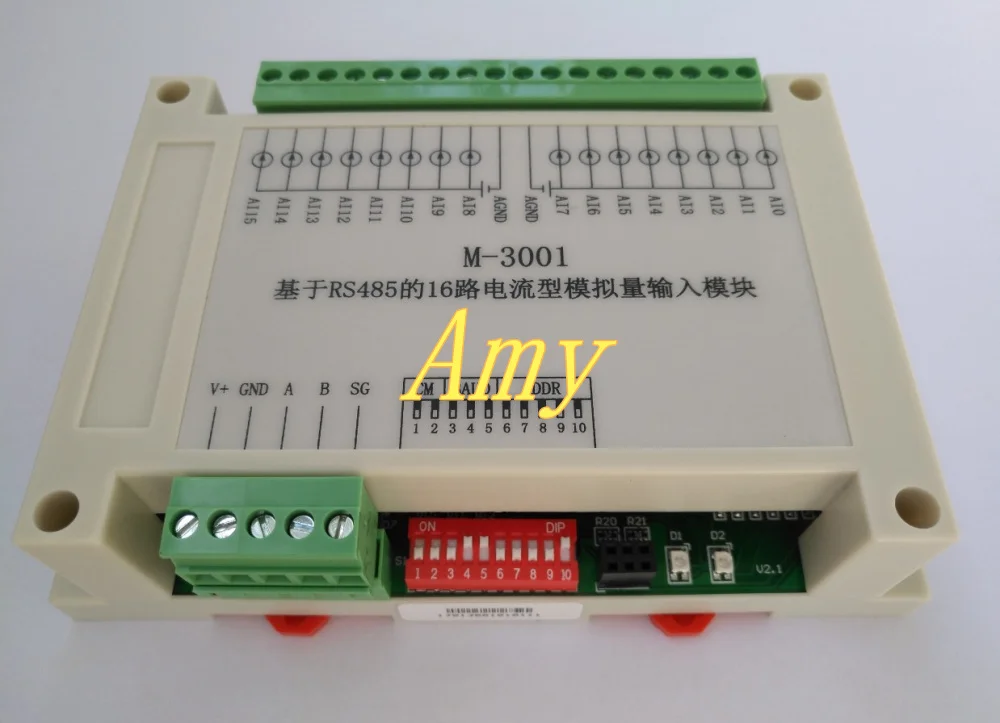 16 способ 4 ~ 20 мА Аналоговый Входной модуль сбора RS485-Modbus плата связи PLC расширение