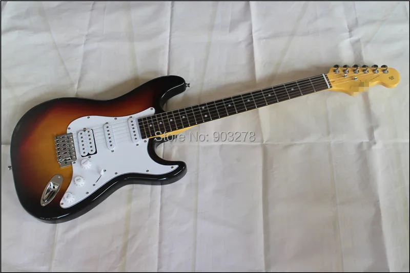Блестящая китайская фабрика sunburst дешевая ST электрогитара st018