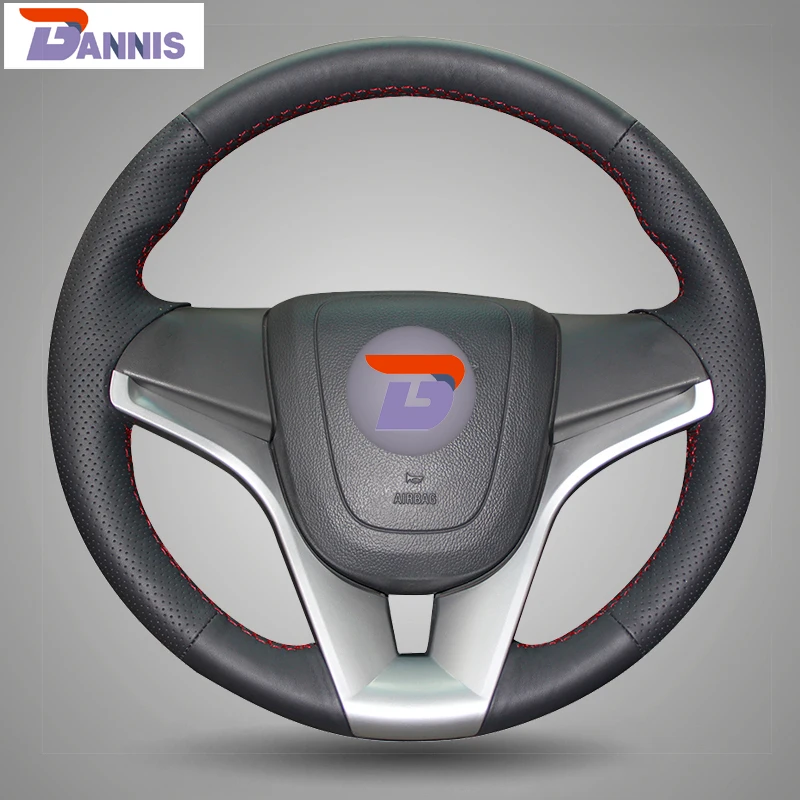 Чехол на руль BANNIS из черной искусственной кожи для Chevrolet Cruze Aveo|steering wheel cover|wheel