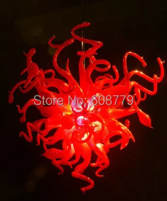 

Free Shipping Hot Sale Hand Blown Glass Chandelier Red