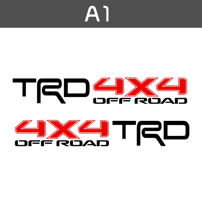 A1 1 пара, 2 шт., автомобильный Стайлинг, бездорожье, TRD, 4X4, автомобильная дверная наклейка, наклейки для автомобиля, обертывания для Toyota RAV4 Avalon Aygo Land Cruiser - Название цвета: A1
