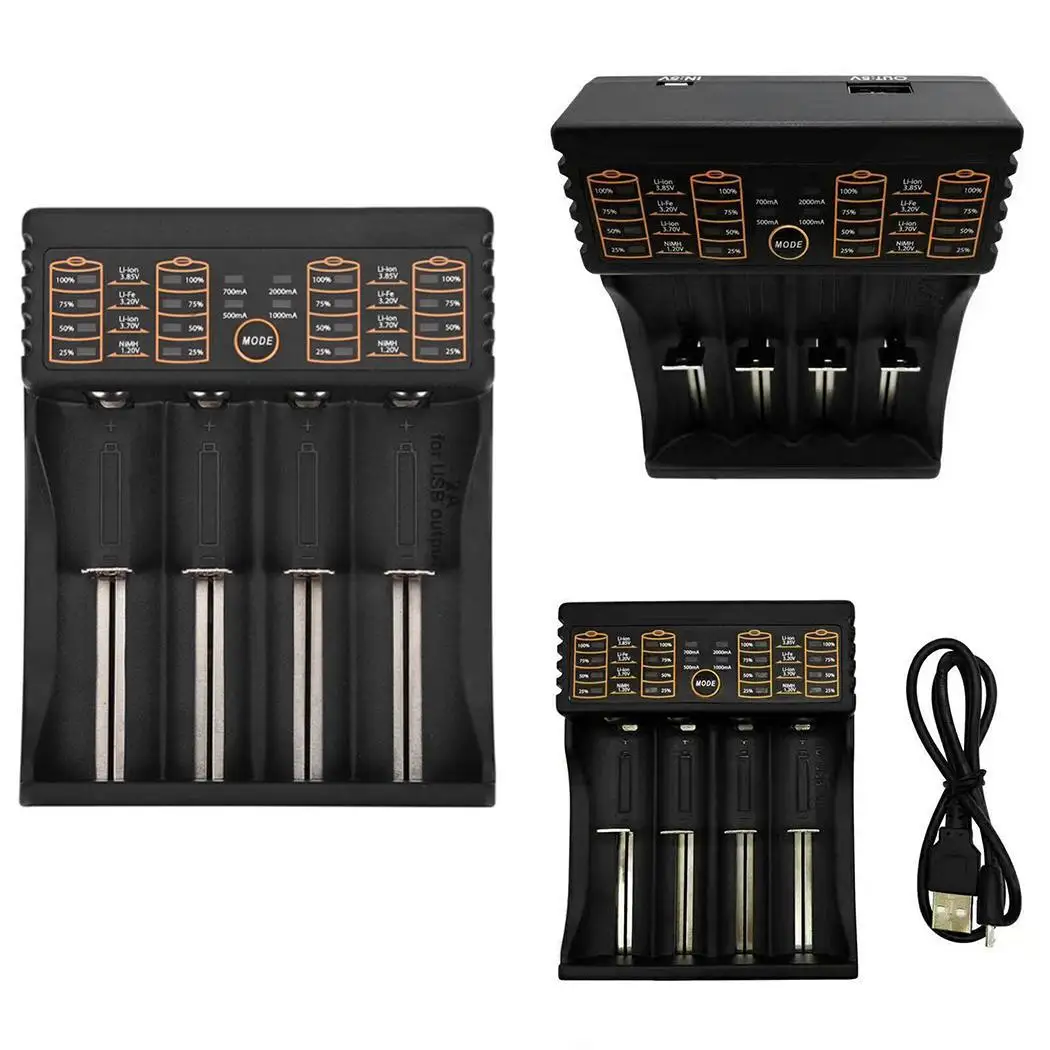 Portable Practical Overcharge Intelligent Battery Charger For Black Lithium 18650 DC5V2A Ion | Электроника