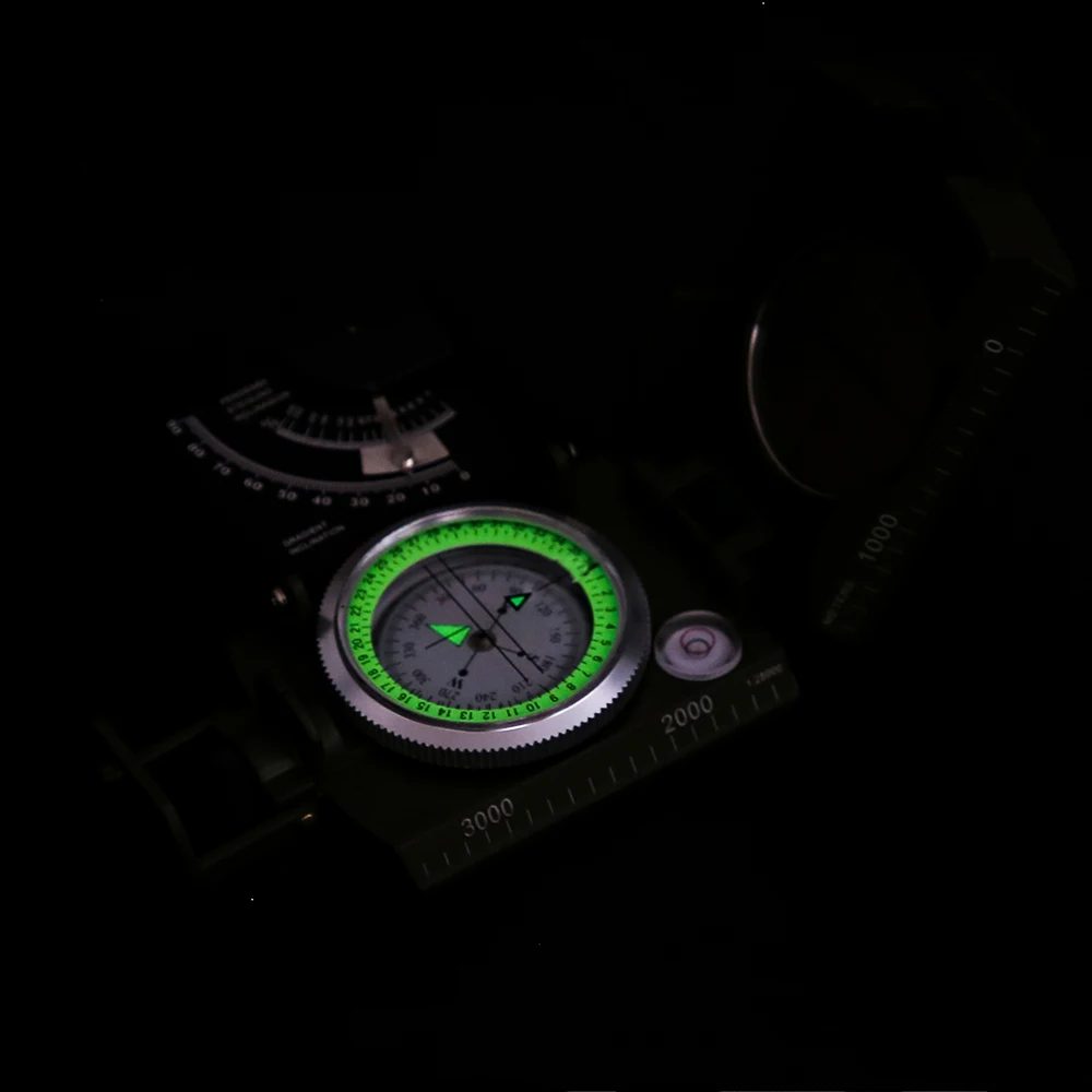 Многофункциональный компас полностью металлический военный водонепроницаемый высокой точности с уровнем пузырька для активного отдыха на открытом воздухе.