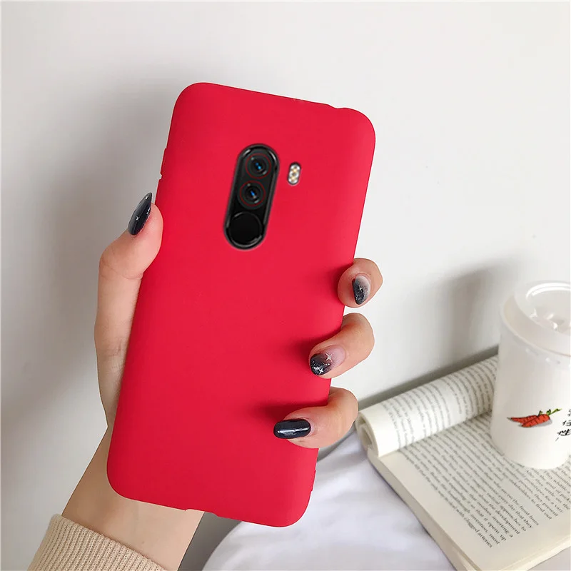 red Матовый Силиконовый чехол для xiaomi mi pocophone f1, яркие цвета, мягкий ТПУ чехол-накладка, чехлы Fundas Coque для xiaomi poco F1 poko - Цвет: red