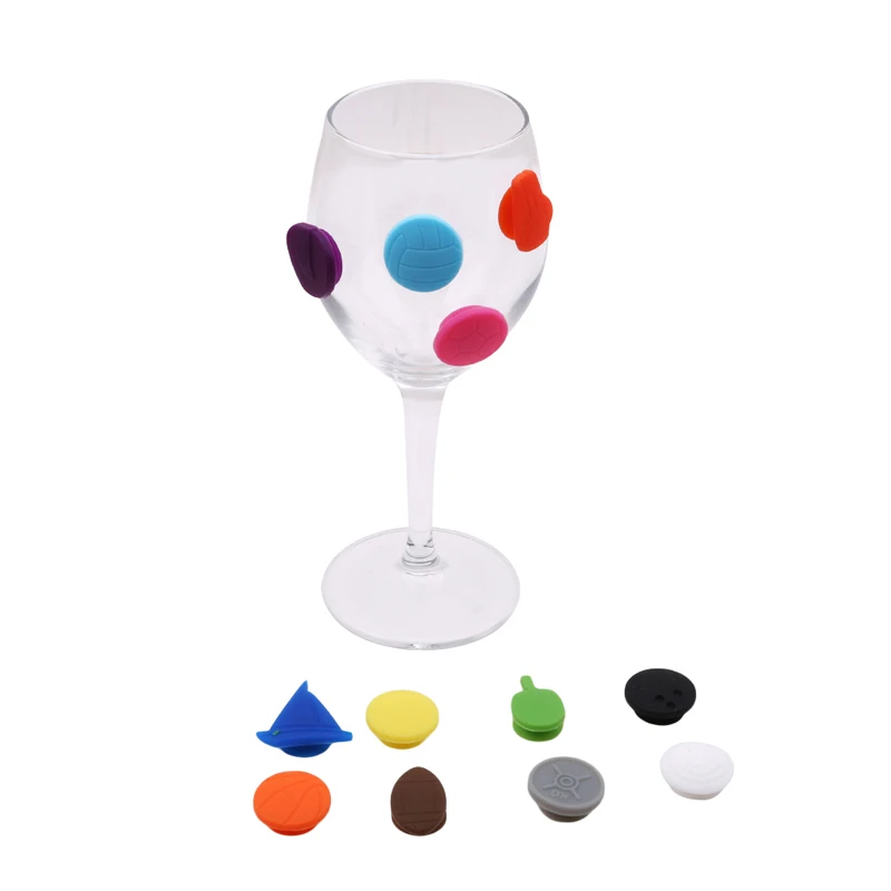 Силиконовый маркер на стакан для вина 12 шт. креативный спортивных шаров подвеска