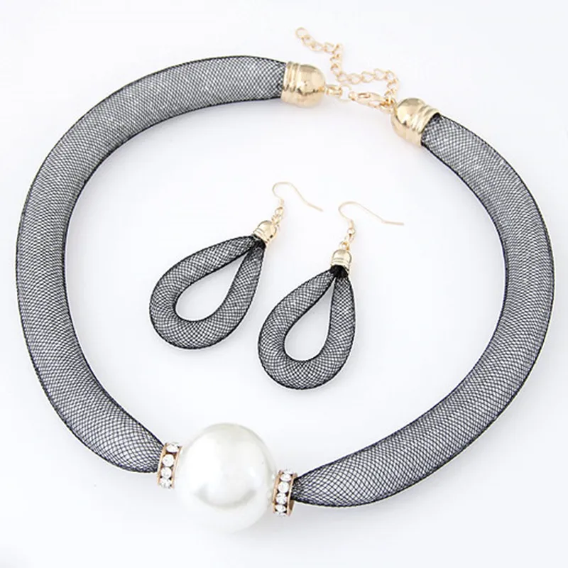 Модные ожерелья с искусственным жемчугом и кулоны комплекты из серег наборы