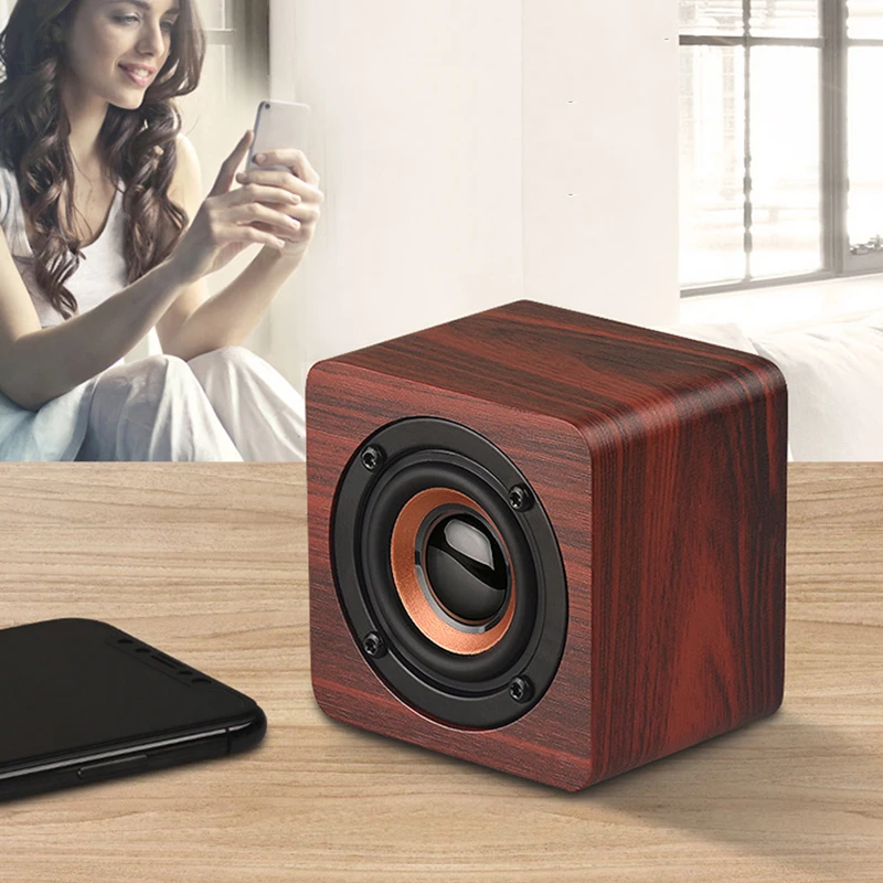 Деревянная Беспроводная Bluetooth Колонка портативная Hi-Fi ударная басовая звуковая коробка динамик TF Саундбар для IPhone Sumsung Xiaomi Boombox