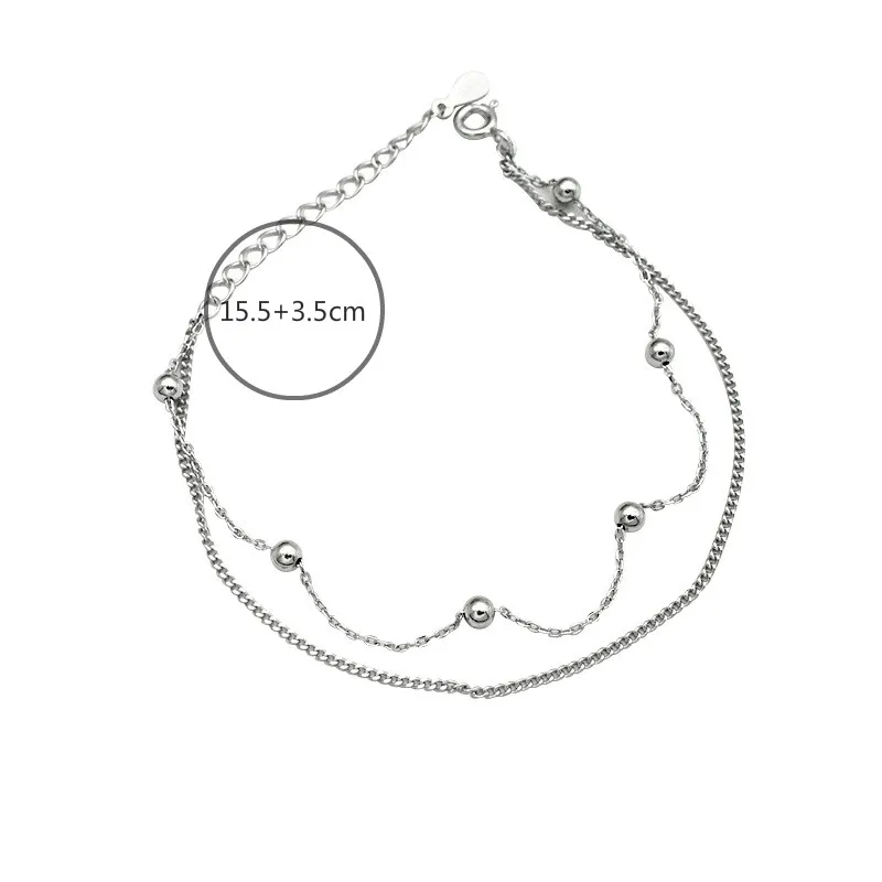 

Double Layer Beads Real 925 Sterling Silver Bracelets For Women Bracelets & Bangles Fashion Fine Jewelry Designer Flyleaf